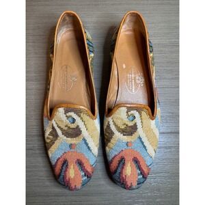 VTG Stubbs & Wootton Needlepoint Tapestry Luxury Slippers Size 7 VAULTED